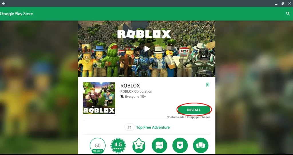 Play Roblox through the Google Play Store