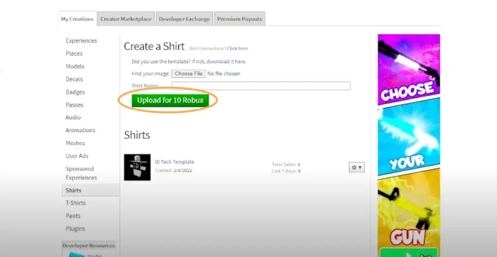 How To Upload A Shirt You Made in Roblox?